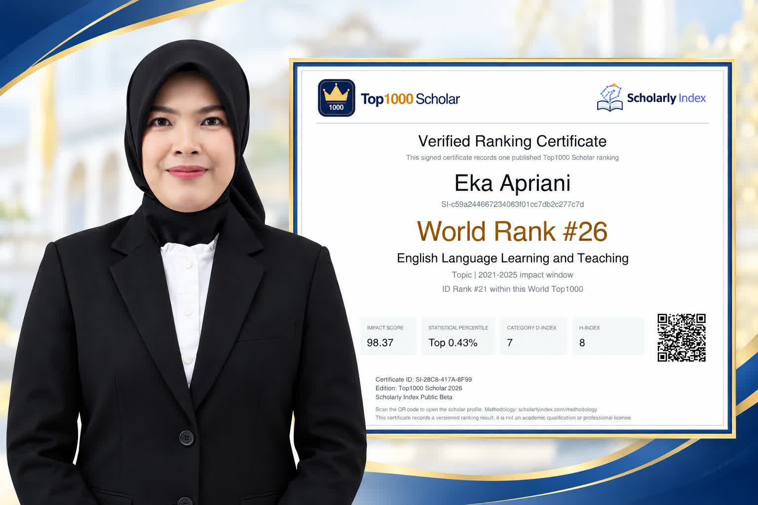 Wakil Rektor I IAIN Curup Raih Peringkat ke-26 Dunia Scholarly Index 