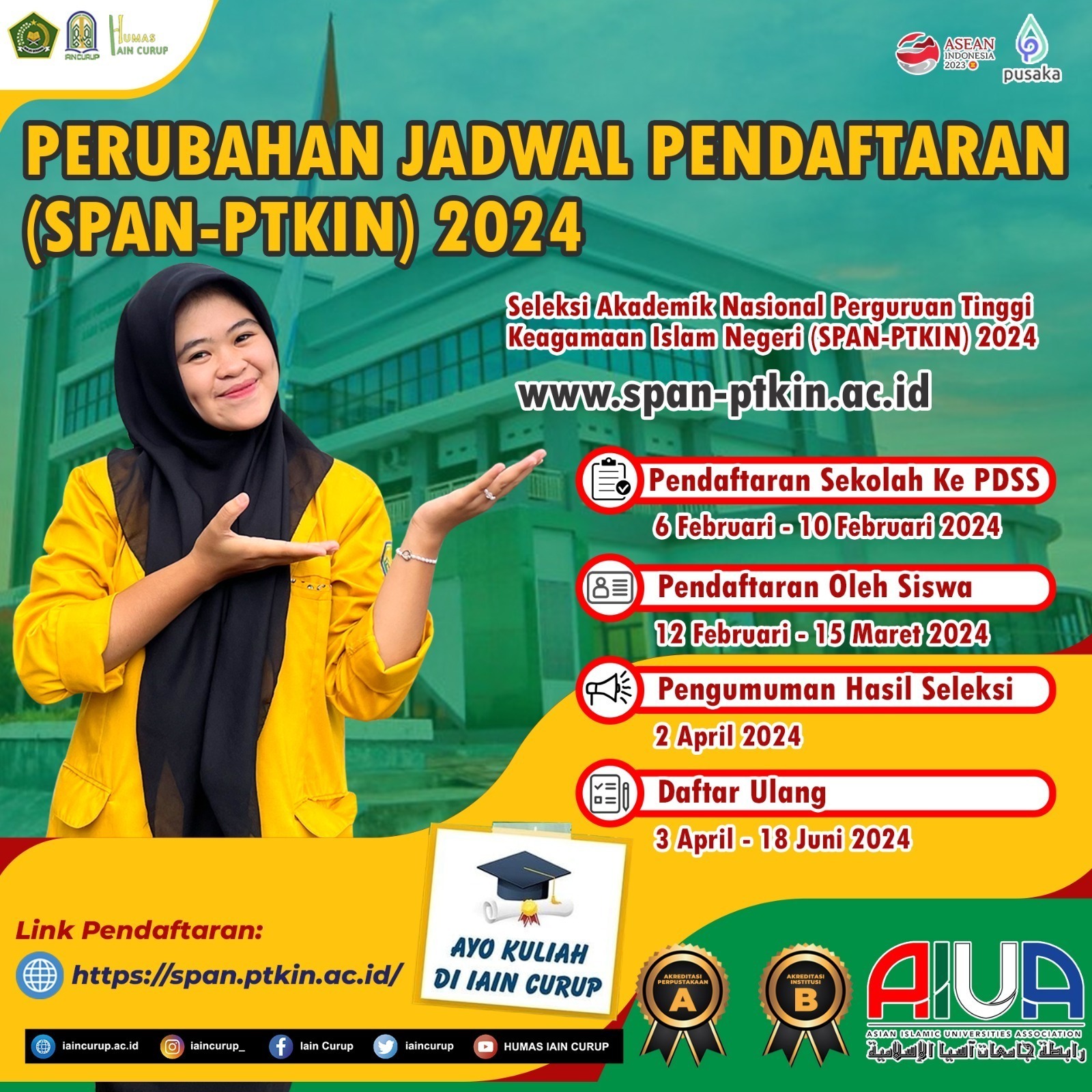 PERUBAHAN JADWAL PENDAFTARAN SPAN-PTKIN TAHUN 2024