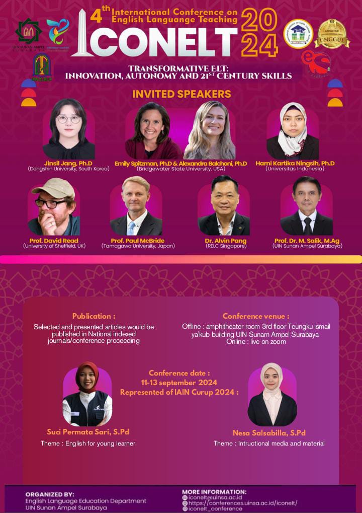 Dua Mahasiswi Tadris Bahasa Inggris Fakultas Tarbiyah IAIN Curup Berkontribusi di IconELT 2024: Meningkatkan Inovasi dan Keterampilan Pengajaran Bahasa Inggris