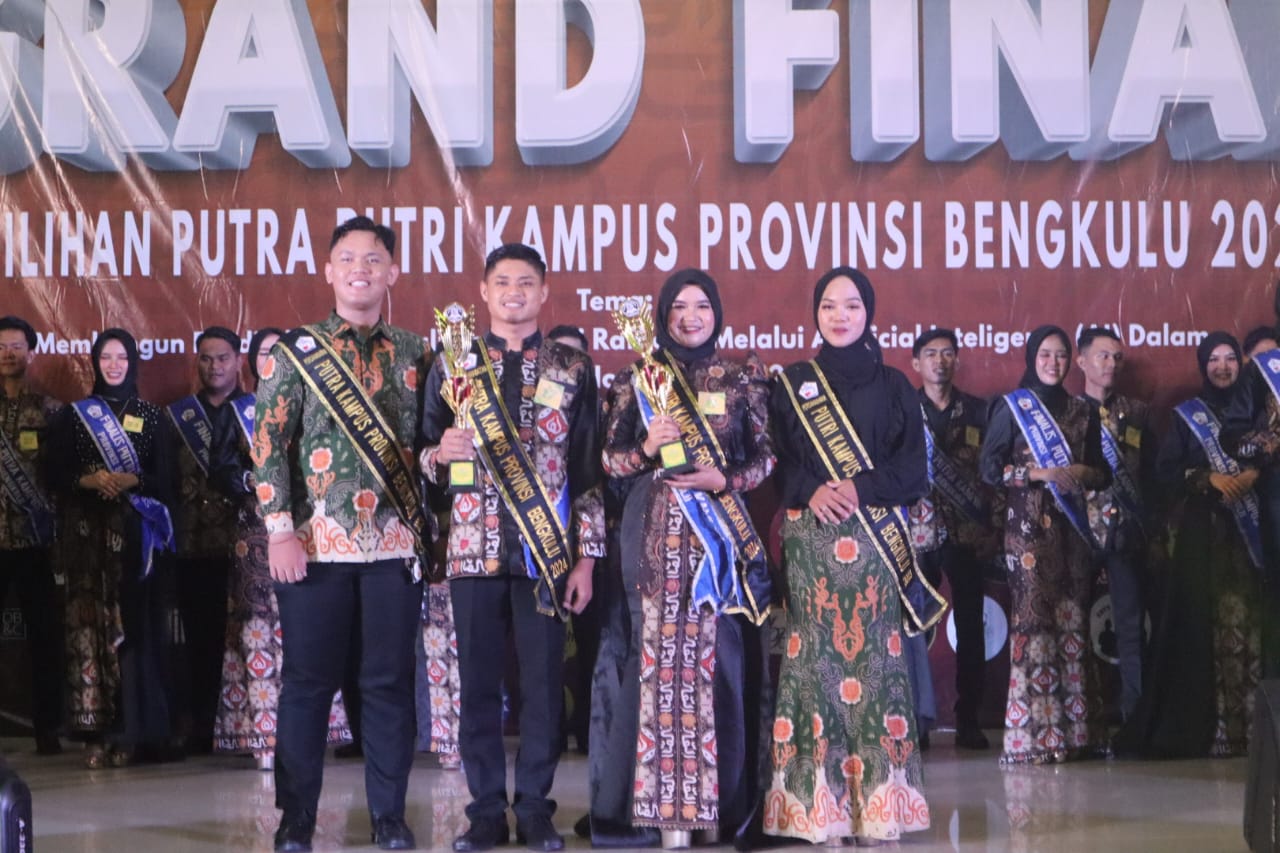 Pada Ajang Grand Final Pemilihan Putra Putri Kampus Provinsi Bengkulu 2024 Finalis IAIN Curup di Nobatkan Sebagai Duta Persahabat Kampus Se-Provinsi Bengkulu