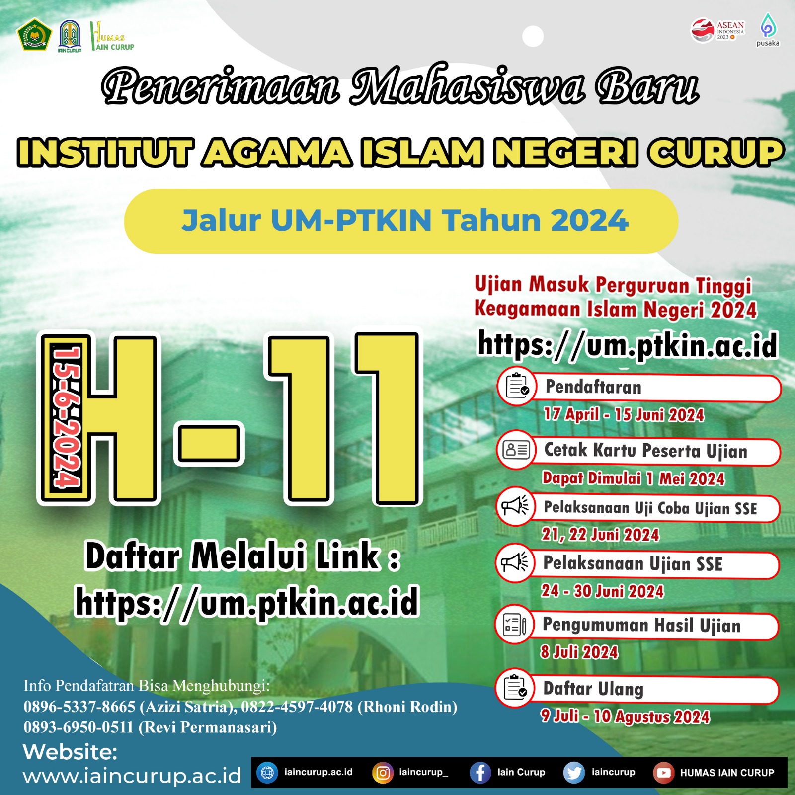 Menuju H-11 Pendaftaran UM-PTKIN Tahun 2024 di IAIN Curup