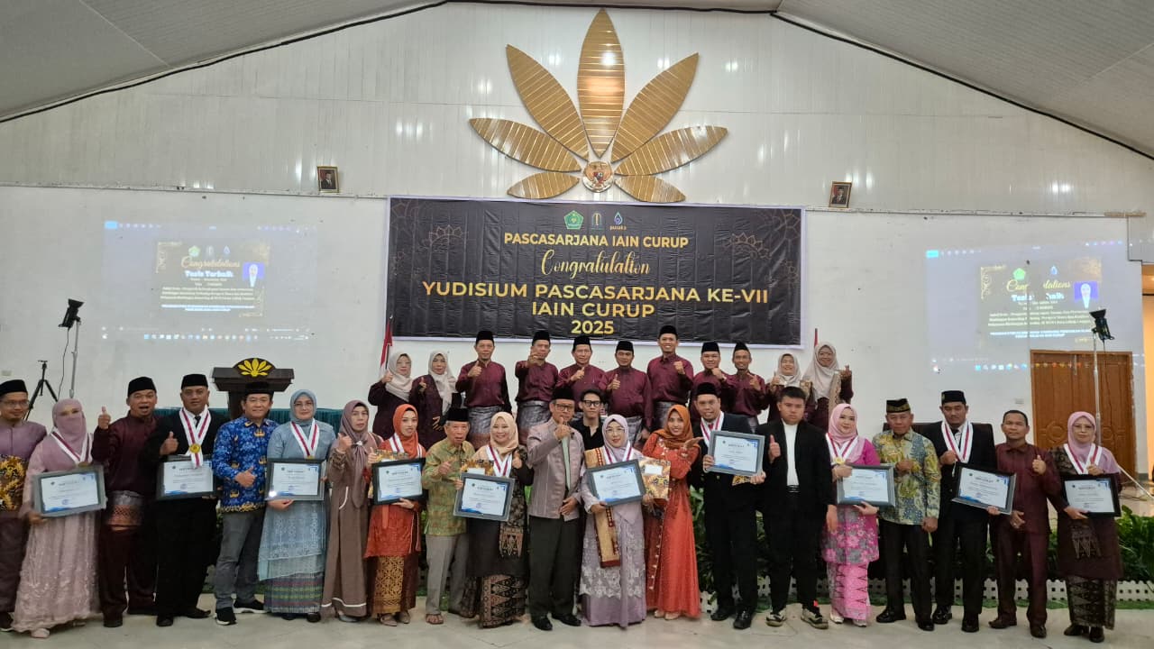 Pascasarjana IAIN Curup Gelar Yudisium Ke-7 Tahun 2025 Prof. Yusefri: Keberhasilan Akademik Adalah Awal dari Pengabdian