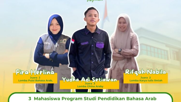 3 Mahasiswa PBA IAIN Curup Berhasil raih trofi di ajang Festival Arab Internasional II di UIN STS Provinsi Jambi