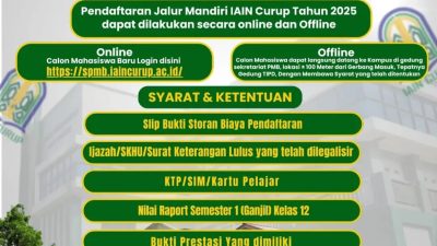 IAIN Curup Buka Pendaftaran Jalur Mandiri Gelombang 1 Tahun Akademik 2025/2026